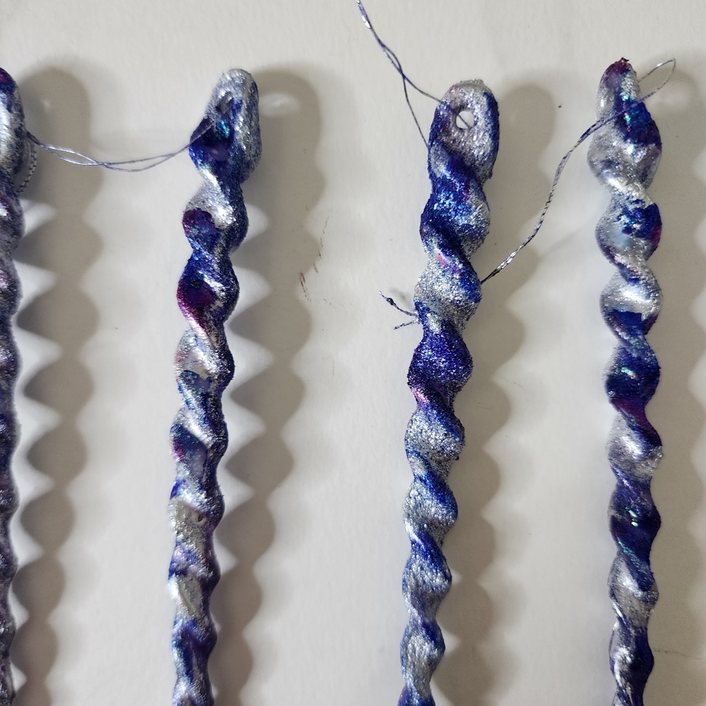 5 HANDCRAFTED Upcycled Swirly Unicorn Icecicle Ornaments HANDPAINTED Holiday - Picture 7 of 17